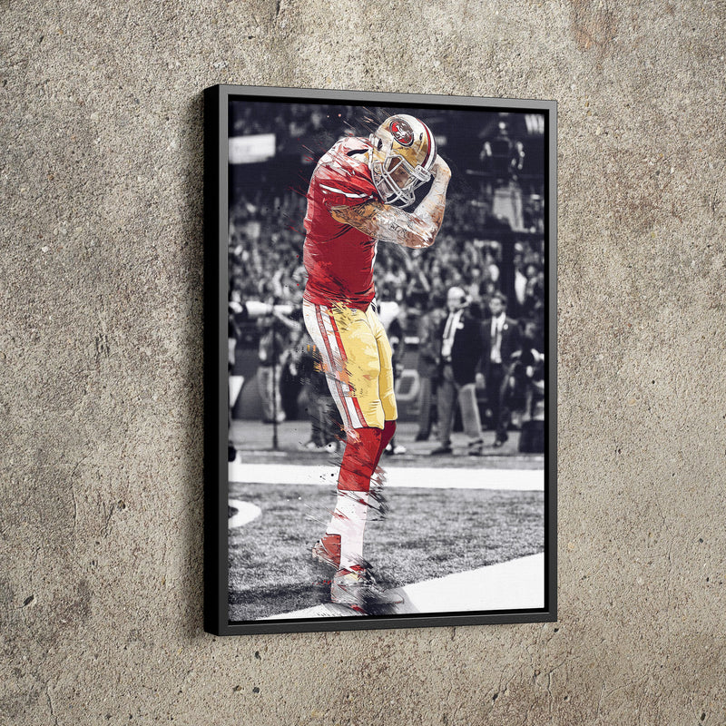 Colin Kaepernick Celebration Poster San francisco 49ers Football Hand Made Posters Canvas Print Kids Wall Art Man Cave Gift Home Decor