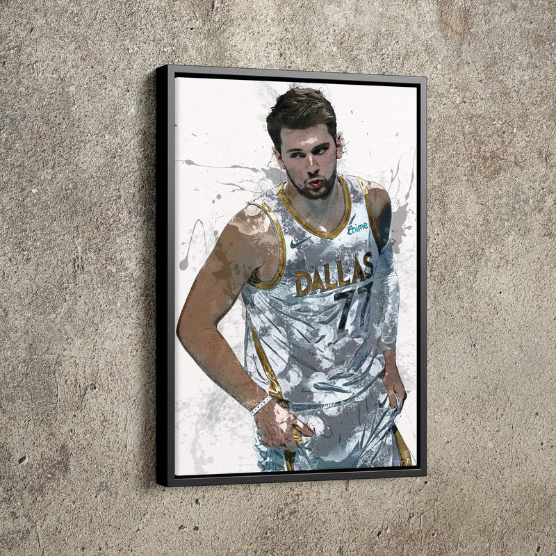 Luka Doncic Poster Dallas Mavericks Digital Painting  Basketball Hand Made Posters Canvas Print Kids Wall Art Man Cave Gift Home Decor