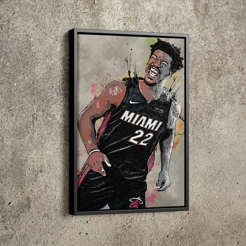 Jimmy Butler Poster Miami Heat Basketball Painting Hand Made Posters Canvas Print Wall Art Man Cave Gift Home Kids Decor