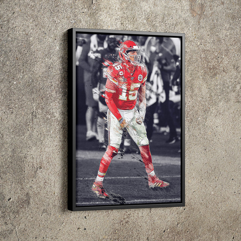 Patrick Mahomes Celebration Poster Kansas City Chiefs Football Hand Made Posters Canvas Print Kids Wall Art Man Cave Gift Home Decor