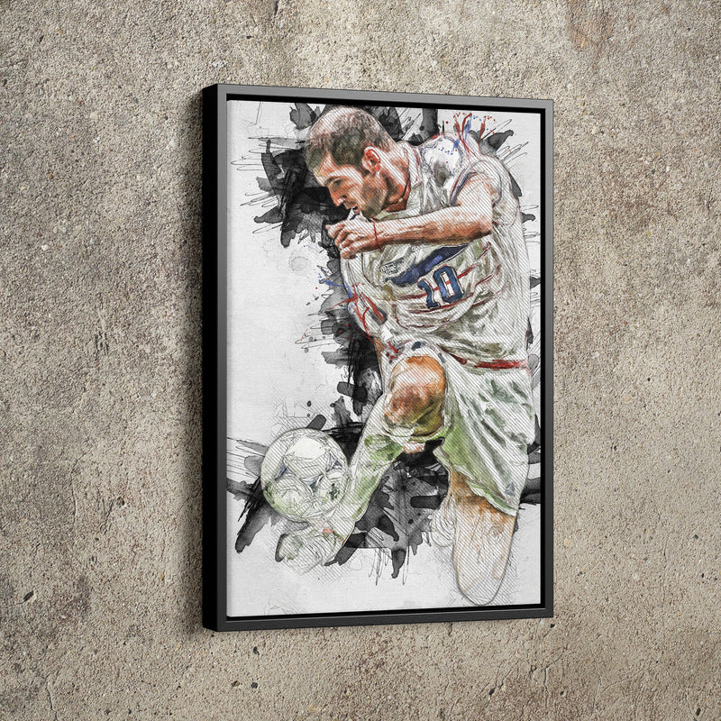 Zidane Poster Real Madrid Soccer Painting Hand Made Posters Canvas Print Kids Wall Art Man Cave Gift Home Decor