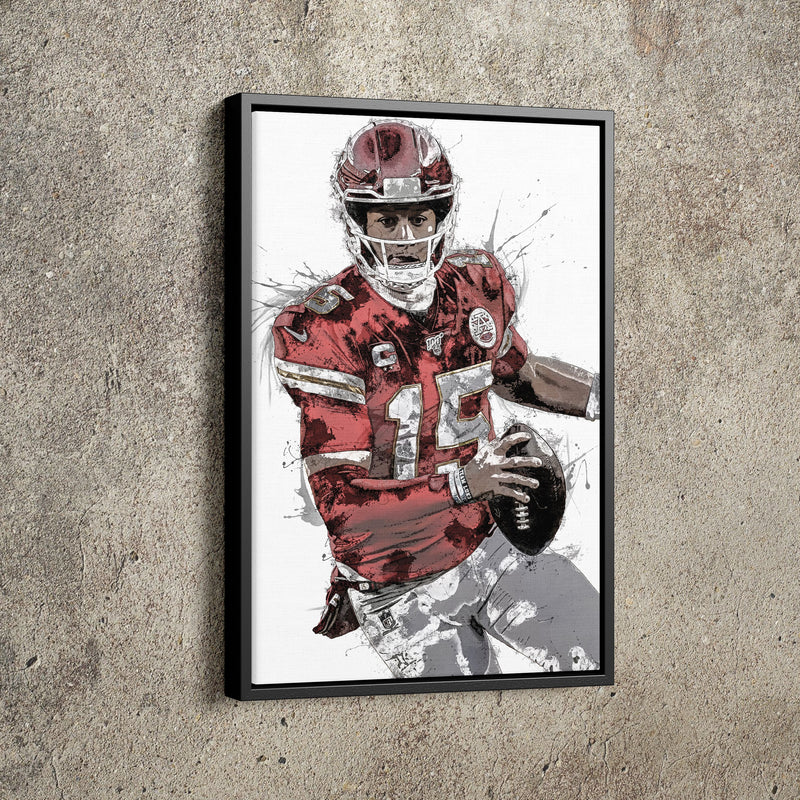 Patrick Mahomes Poster Kansas City Chiefs Painting Football Hand Made Posters Canvas Print Kids Wall Art Man Cave Gift Home Decor