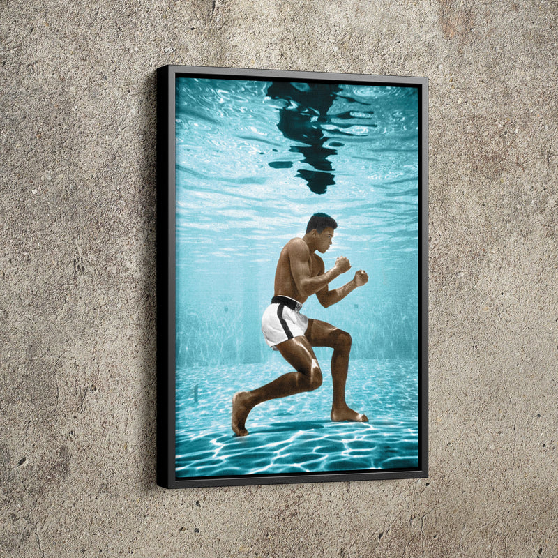 Muhammad Ali Underwater Poster Boxing Hand Made Posters Canvas Print Wall Art Home Decor