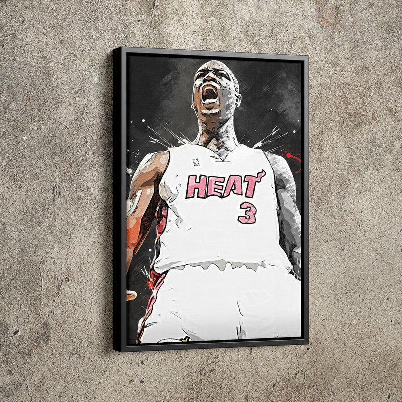 Dwyane Wade Poster Miami Heat Basketball Painting Hand Made Posters Canvas Print Kids Wall Art Man Cave Gift Home Decor