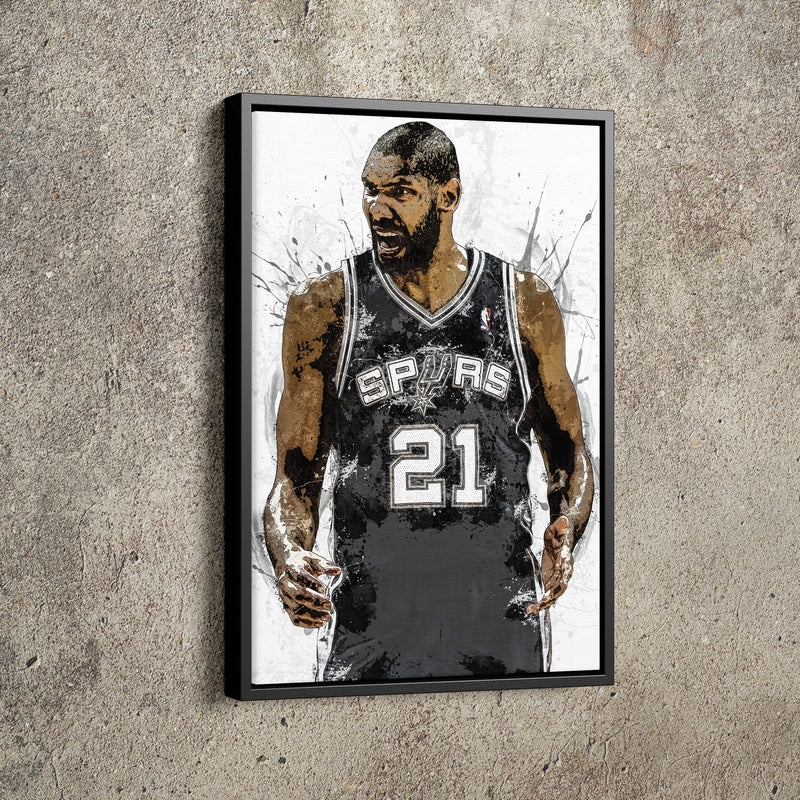 Tim Duncan Poster San Antonio Spurs Basketball Painting Hand Made Posters Canvas Print Kids Wall Art Home Man Cave Gift Decor