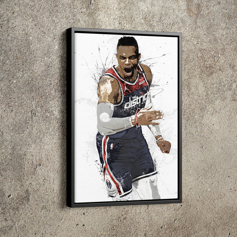 Russell Westbrook Poster Washington Wizards Basketball Painting Hand Made Posters Canvas Print Kids Wall Art Man Cave Gift Home Decor