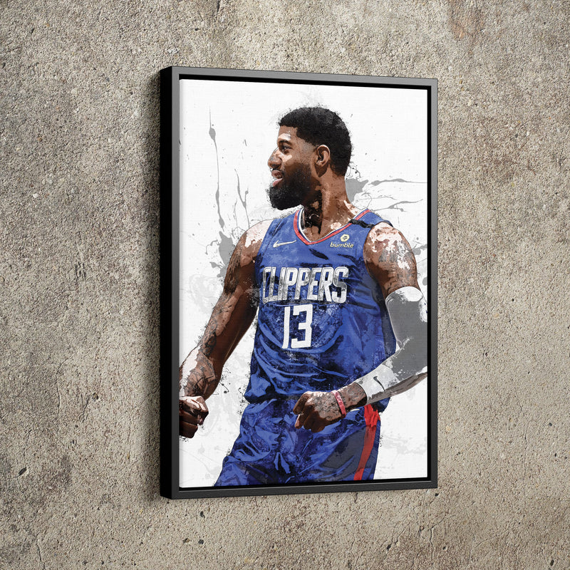 Paul George Poster Los Angeles Clippers Basketball Painting Hand Made Posters Canvas Print Kids Wall Art Man Cave Gift Home Decor