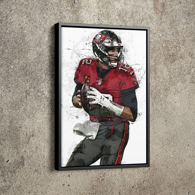 Tom Brady Art Poster Tampa Bay Buccaneers Football Hand Made Posters Canvas Print Kids Wall Art Man Cave Gift Home Decor