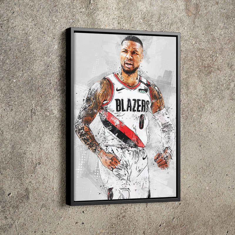 Damian Lillard poster Portland Trail Blazers Basketball Hand Made Posters Canvas Print Wall Art Home Decor