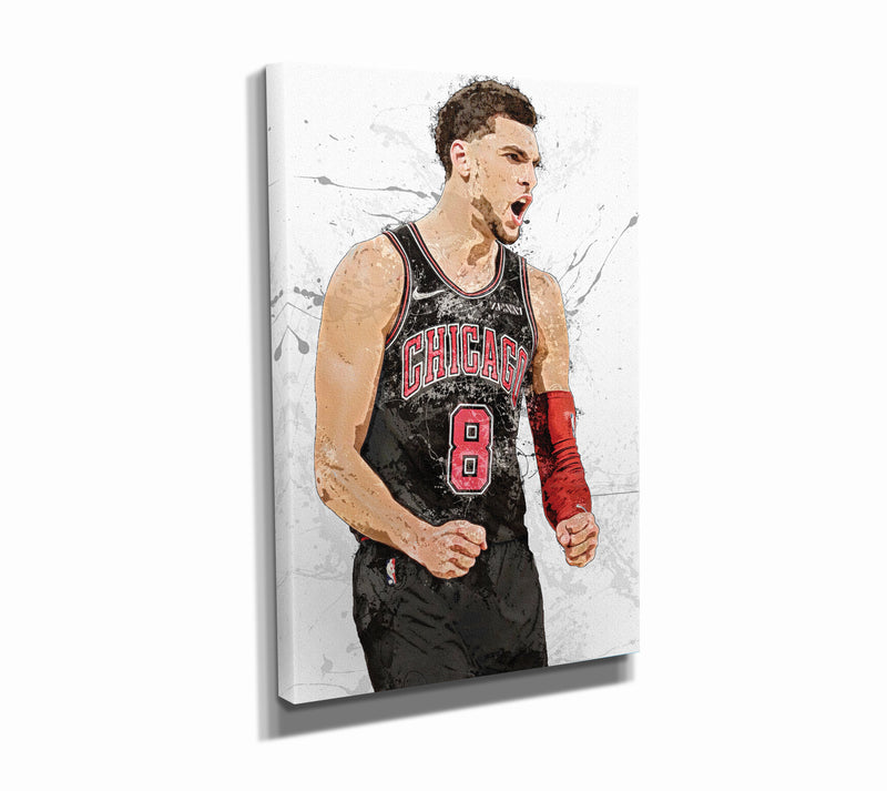 Zach Lavine Poster Chicago Bulls Basketball Painting Hand Made Posters Canvas Print Wall Kids Art Man Cave Gift Home Decor