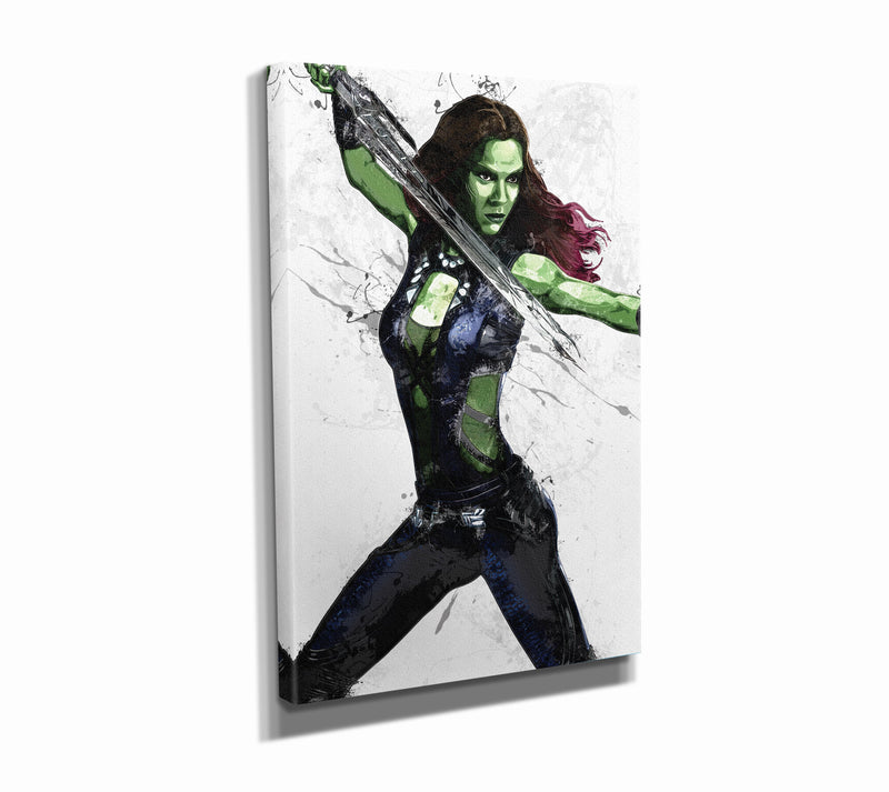 Gamora Poster Marvel Superhero Comics Guardians of the Galaxy Painting Hand Made Posters Canvas Print Kids Wall Art Man Cave Gift Home Decor