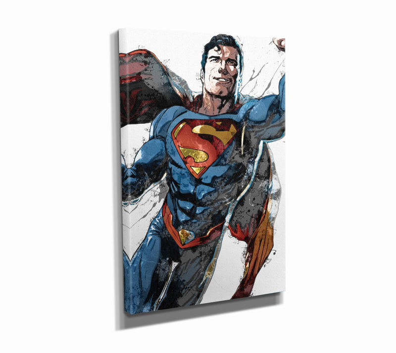 Superman Poster DC Comics Painting Hand Made Posters Canvas Print Kids Wall Art Man Cave Gift Home Decor