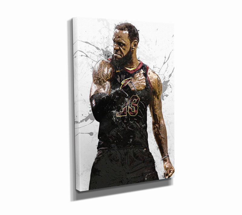 Lebron James Art Poster Cleveland Cavaliers Basketball Hand Made Posters Canvas Framed Print Wall Kids Art Man Cave Gift Home Decor