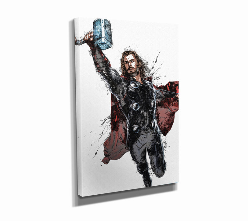 Thor Poster Marvel Superhero Comics Painting Hand Made Posters Canvas Print Kids Wall Art Man Cave Gift Home Decor