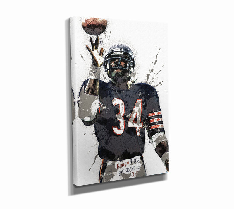 Walter Payton Poster Chicago Bears Football Made Posters Canvas Print Wall Art Man Cave Gift Home Kids Decor