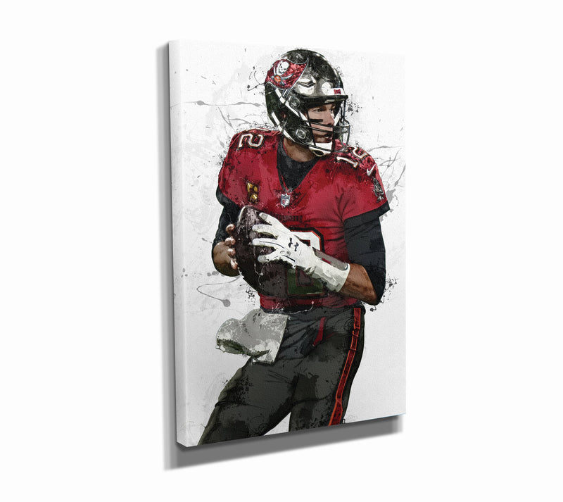 Tom Brady Art Poster Tampa Bay Buccaneers Football Hand Made Posters Canvas Print Kids Wall Art Man Cave Gift Home Decor