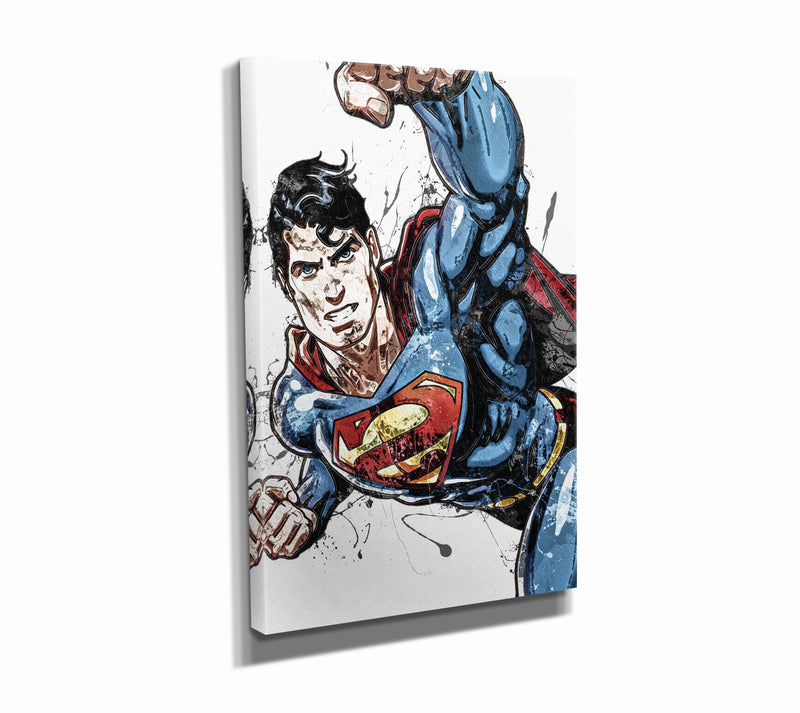 Superman Poster DC Superhero Comics Painting Hand Made Posters Canvas Print Kids Wall Art Man Cave Gift Home Decor