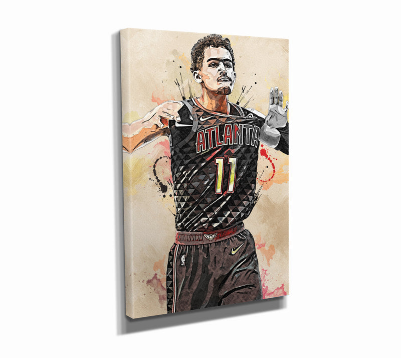 Trae Young Poster Painting Atlanta Hawks Basketball Hand Made Posters Canvas Print Wall Kids Art Man Cave Gift Home Decor