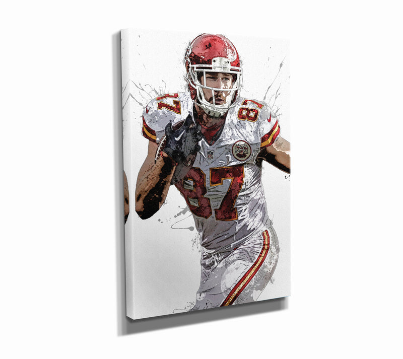 Travis Kelce Poster Kansas City Chiefs Painting Football Hand Made Posters Canvas Print Kids Wall Art Home Man Cave Gift Decor