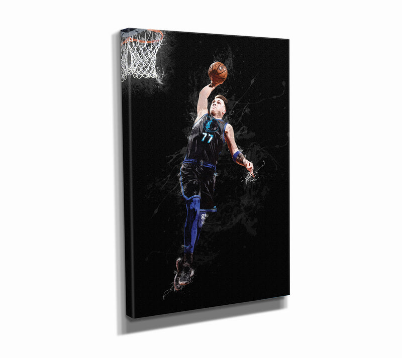 Luka Doncic vs Phoenix Suns Poster Dallas Mavericks Basketball Hand Made Posters Canvas Print Kids Wall Art Man Cave Gift Home Decor