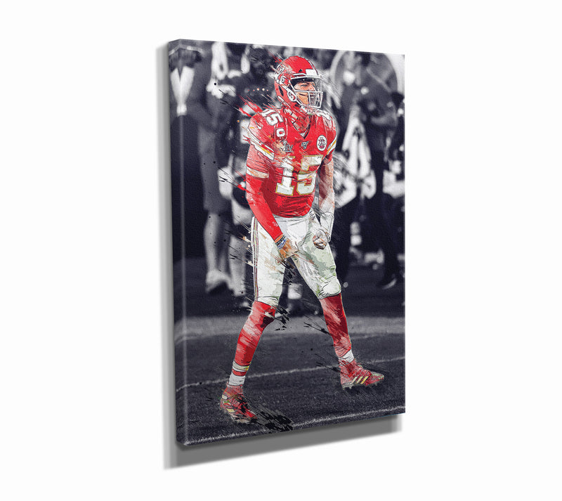 Patrick Mahomes Celebration Poster Kansas City Chiefs Football Hand Made Posters Canvas Print Kids Wall Art Man Cave Gift Home Decor