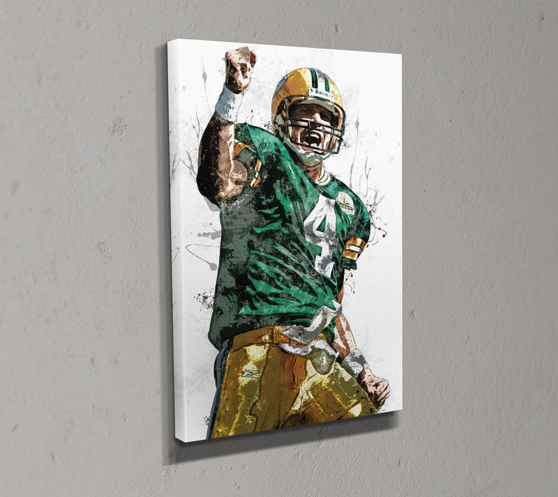 Brett Favre Poster Green Bay Packers Football Painting Hand Made Posters Canvas Print Kids Wall Art Man Cave Gift Home Decor