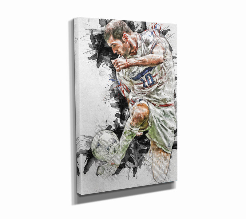 Zidane Poster Real Madrid Soccer Painting Hand Made Posters Canvas Print Kids Wall Art Man Cave Gift Home Decor