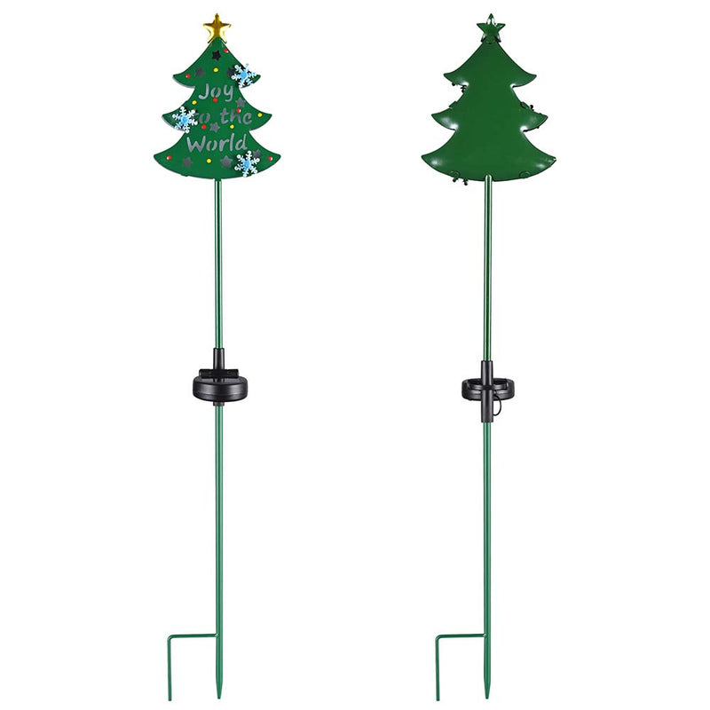 DIY Solar Garden Christmas Stake Lights Xmas Tree 2ct/Pack