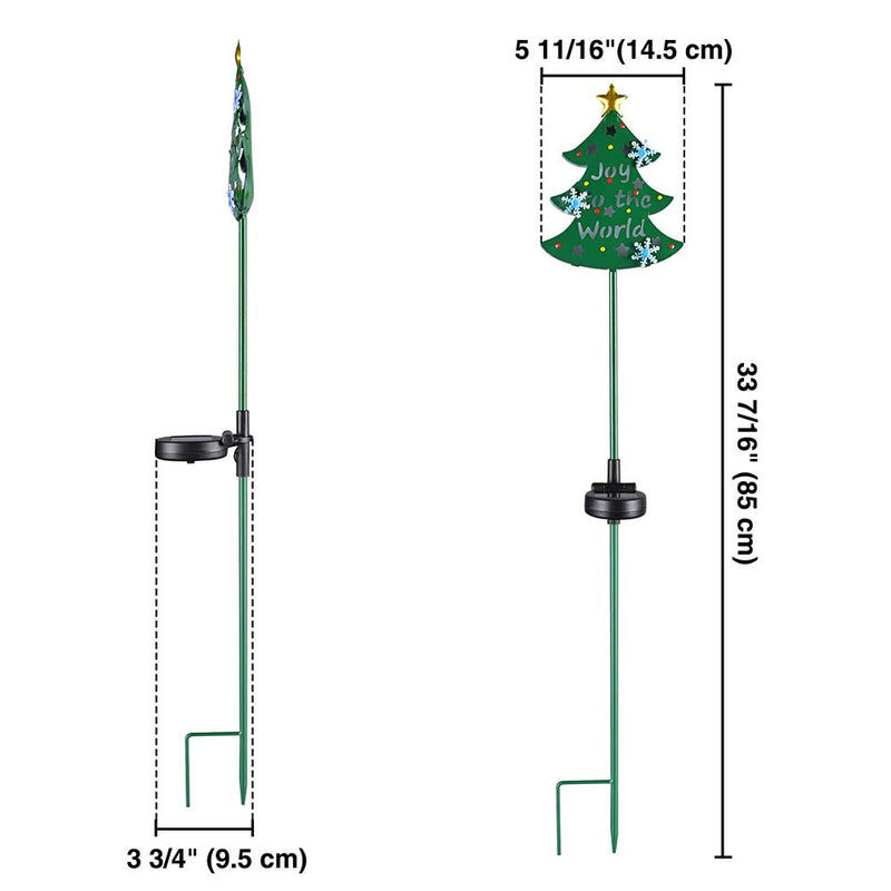 DIY Solar Garden Christmas Stake Lights Xmas Tree 2ct/Pack