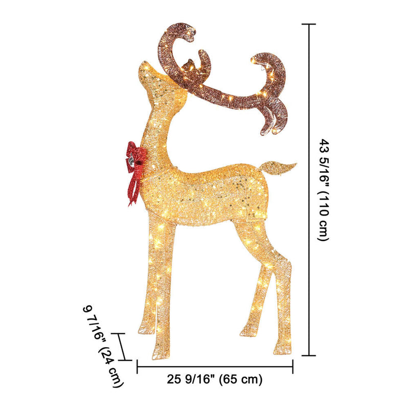 DIY Light Up Reindeer Christmas Yard Lawn Decor, 1-piece(Buck)