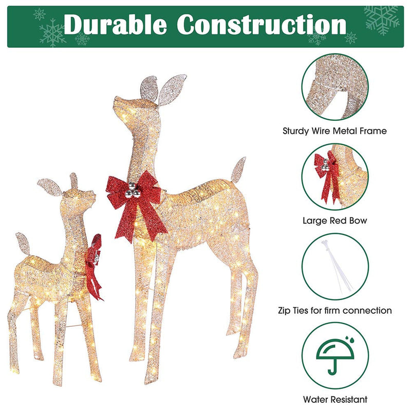 DIY Light Up Reindeer Outdoor Christmas Yard, 2pcs(Doe & Fawn)