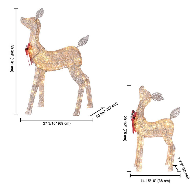 DIY Light Up Reindeer Outdoor Christmas Yard, 2pcs(Doe & Fawn)