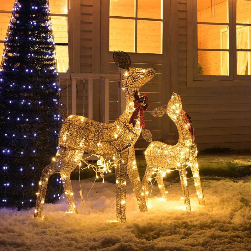 DIY Light Up Reindeer Outdoor Christmas Yard, 2pcs(Doe & Fawn)