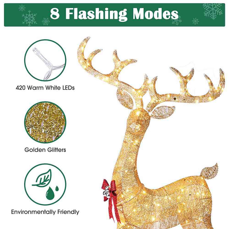 DIY Light Up Reindeer Christmas Yard Lawn Decor, 1-piece(Buck)