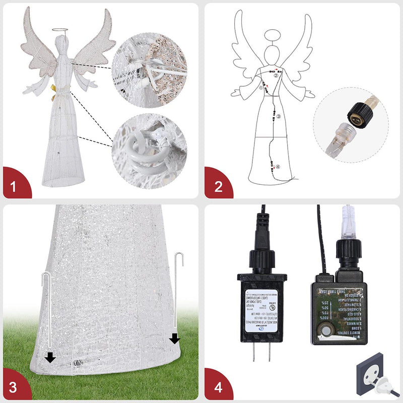 Yescom 5.6ft Outdoor Christmas Angel Large Yard Decorations