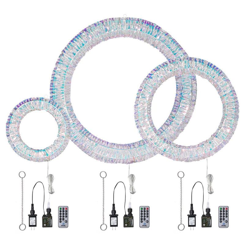 Yescom 3-Set Outdoor Prelit Christmas Wreaths Frontgate Windows