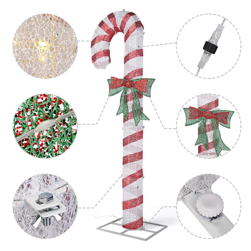 Yescom 8ft LED Large Candy Canes Lawn Outdoor Decorations