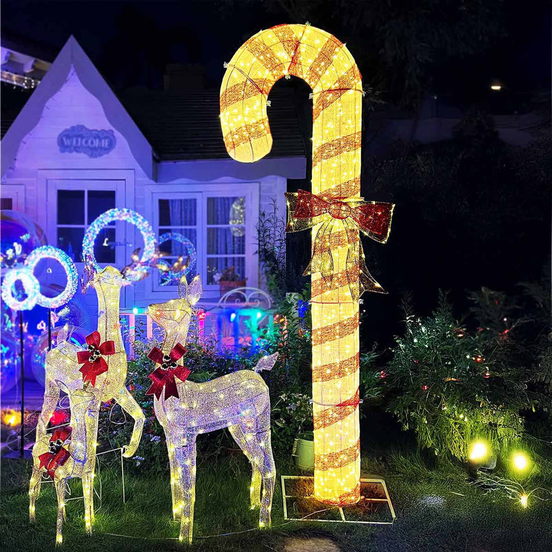 Yescom 8ft LED Large Candy Canes Lawn Outdoor Decorations