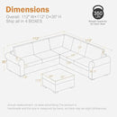 L Shaped Sectional Sofa with Ottoman,Rolled Armrest,Modern Sectional Modular Couch for Living Room,Breathable Linen Fabric Corner Couch with 7 Seats for Apartment,Removable Sofa Cushion,Ivory by CozyNest Decor
