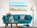 DZL Art S73962 Beach Picture Decor Ocean Painting Canvas Wall Art Prints of Starfish and Seashell on Sandy Seaside Ready to Hang for Living Room Bedroom Office Wall Decor Home Decoration by CozyNest Decor