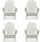 Westin Outdoors Laguna WO Home Furniture Adirondack Chair 4 PC Set Classic Outdoor Patio Folding Chair for Bon Fire Pit Lawn Backyard Beach Plastic Weather-Resistant (White) by GreenHaven Gardens