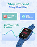 Kids Watch for Boys 5-12, Kids Smart Watch Fitness Tracker Pedometer, No Phone Needed, Puzzle Games with Parental Control, IP68 Waterproof, Heart Rate, Sleep Monitor, Step Counter, 80 Sports by TinyTreasures Baby Boutique