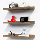 RICHER HOUSE 3 Set Floating Shelves for Wall Decor, Mounted Book Shelf, Nursery Picture Ledge With Lip for Storage, Bedroom, Living Room, Bathroom - Brown by CozyNest Decor