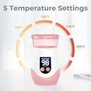 Portable Cordless Baby Bottle Warmer for Travel, Rechargeable with 8 Adapters & 1 Milk Powder Container, Safe Material, Fast Heating, Compatible with Major Brands,Pink by TinyTreasures Baby Boutique
