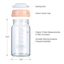 COMI Wide Neck Glass Breastmilk Collection n Storage Bottle, 6oz with Screw Ring Sealing Disk; Re-markable Sealing Disc. BPA Free, Fits Breast Pumps & Nipples (Pink Lids) by TinyTreasures Baby Boutique