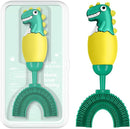 U-Shaped Toothbrush for Kids Ages 2-7， Soft Food-Grade Silicone for Sensitive Gums， 360° Teeth Cleaning Design，Training & Travel-Friendly Toddlers' Toothbrush (Yellow) by TinyTreasures Baby Boutique