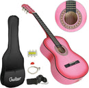 Smartxchoices 38" Acoustic Guitar Bundle with Gig Bag Strap Pitch Pipe Extra Strings Set Pick PINK 6 String for Beginners Starter Kids Girls Youths Students Right-handed (PINK) by TinyTreasures Baby Boutique