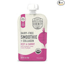 Serenity Kids 6+ Months Dairy-Free Smoothie Baby Food Pouch - USDA Organic - Grass Fed Collagen Protein - 3.5 Ounce BPA-Free Pouch - Beet & Carrot - 6 Count by TinyTreasures Baby Boutique
