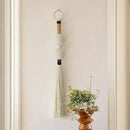 Macrame Wall Hanging Boho Decor Yarn Wall Art Small Sphericity Cotton Textile Tassel Hanging Fiber Art for Living Room Bedroom 27'' L x 2.3'' W by CozyNest Decor