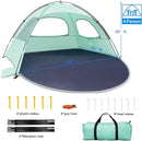WhiteFang Beach Tent Anti-UV Portable Sun Shade Shelter for 3/4/6/8 Person, Extendable Floor with 3 Ventilating Mesh Windows Plus Carrying Bag, Stakes and Guy Lines by TinyTreasures Baby Boutique